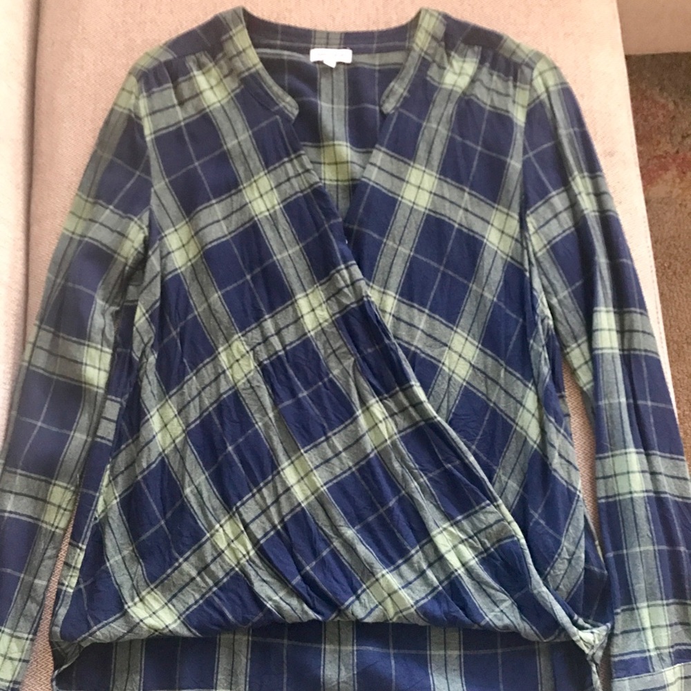 Splendid long sleeve plaid top